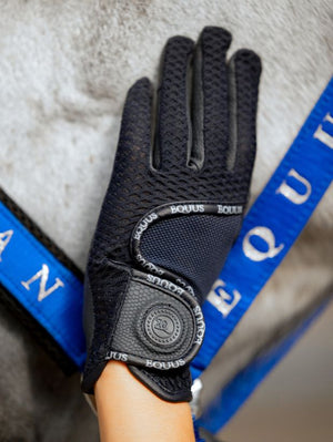 rękawiczki jeździeckie Soft Mesh granatowe Equus Brand